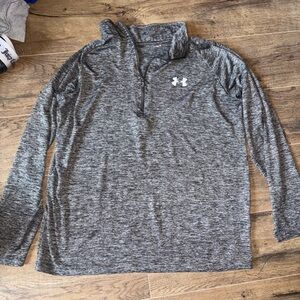 Under Armour Gray Quarter-Zip Pullover women size medium